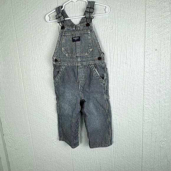 OshKosh B'Gosh Vestbak Overalls Railroad Train Conductor Overalls Size 18M - Picture 8 of 8
